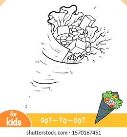 Numbers game, education dot to dot game for children, Temaki sushi