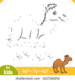 Numbers game, education dot to dot game for children, One-humped camel