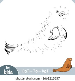 Numbers game, education dot to dot game for children, Southern Sea Lion