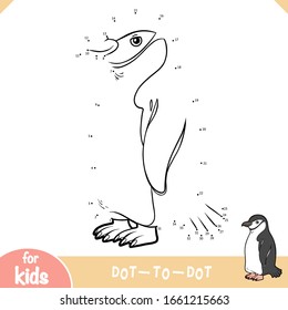 Numbers game, education dot to dot game for children, Chinstrap penguin