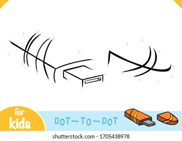 Numbers game, education dot to dot game for children, USB flash drive
