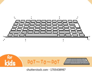 Numbers game, education dot to dot game for children, Computer keyboard