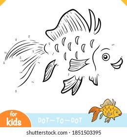 Numbers game, education dot to dot game for children, Goldfish