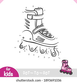 Numbers game, education dot to dot game for children, Roller skates