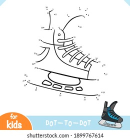 Numbers game, education dot to dot game for children, Ice hockey skates