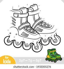 Numbers game, education dot to dot game for children, Roller skates