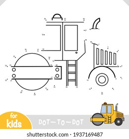 Numbers game, education dot to dot game for children, Road roller