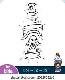 Numbers game, education dot to dot game for children, Poison in a bottle