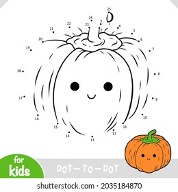 Numbers game, education dot to dot game for children, Halloween pumpkin