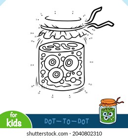 Numbers game, education dot to dot game for children, Jar of Witch Potion