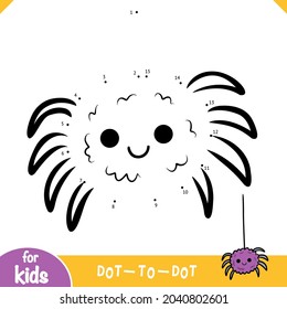 Numbers game, education dot to dot game for children, Spider and web