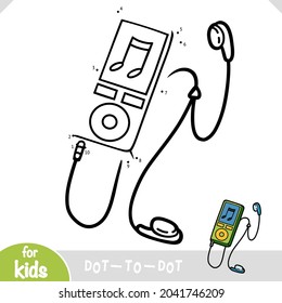 Numbers game, education dot to dot game for children, Music player