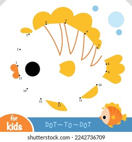 Numbers game, education dot to dot game for children, Fish