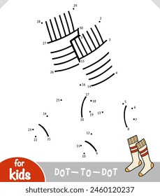 Numbers game, education dot to dot game for children, Football Socks