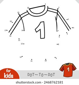 Numbers game, education dot to dot game for children, Short-Sleeved Football Shirt