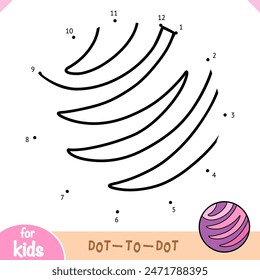 Numbers game, education dot to dot game for children, Rhythmic gymnastic ball