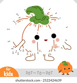 Números juego, educación punto a punto juego para niños, calabaza de Halloween chico