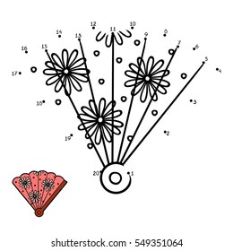 Numbers game, education dot to dot game for children, Fan