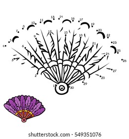 Numbers game, education dot to dot game for children, Fan