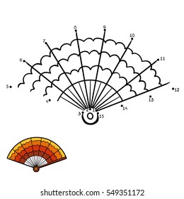 Numbers game, education dot to dot game for children, Fan