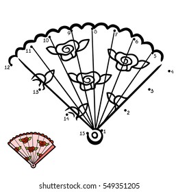Numbers game, education dot to dot game for children, Fan
