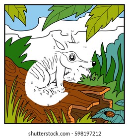 Numbers game, education dot to dot game for children, Numbat