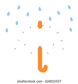 Numbers game, education dot to dot game for children, Umbrella