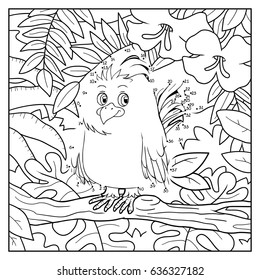 Numbers game, education dot to dot game for children, Parrot