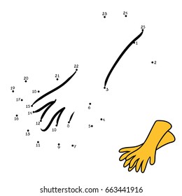 Numbers game, education dot to dot game for children, Cleaning Latex Gloves