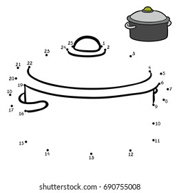 Numbers game, education dot to dot game for children, Pot