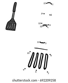 Numbers game, education dot to dot game for children, Spatula