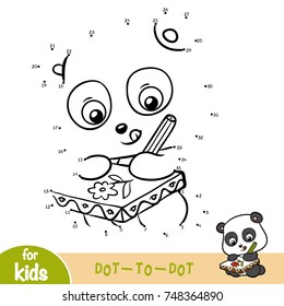 Numbers game, education dot to dot game for children, Panda