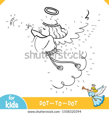 Numbers game, education dot to dot game for children, Angel