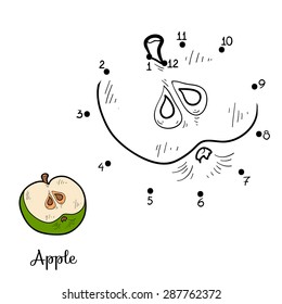 Numbers game: fruit and vegetables (apple)