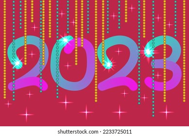 Numbers with a gradient 2023 against the background of the color of the year. Festive Christmas background.