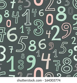 numbers gray seamless pattern