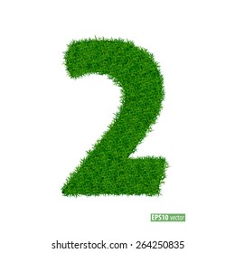 numbers from the green grass. isolated on white