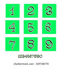 The numbers in the green square icons 