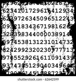 Numbers grunge background