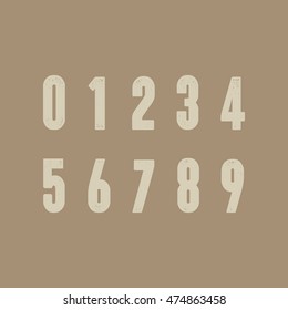 Numbers with grunge texture. Vector illustration