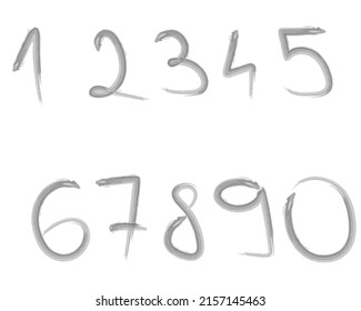 numbers hand drawn brush collection