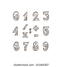 Numbers - hand drawn doodle set