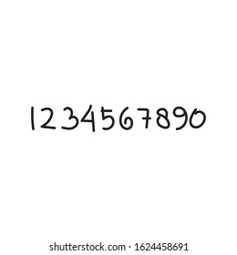numbers, hand drawn illustration. vector illustration. set of number in line art