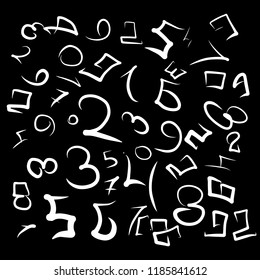 Numbers hand drawn pattern.