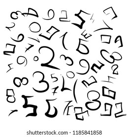 Numbers hand drawn pattern.
