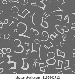 Numbers hand drawn pattern.