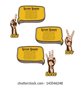 numbers and hands over white background vector illustration vector illustration