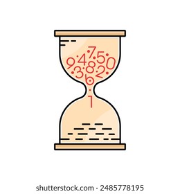 numbers in hourglass. hourglass and numbers concept