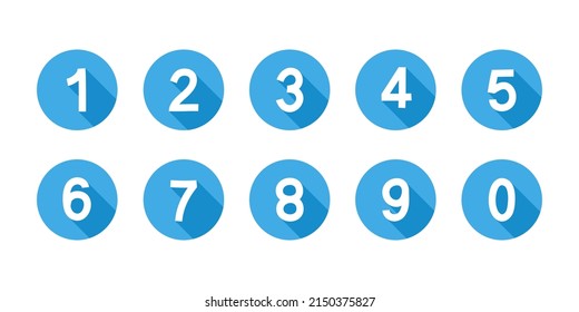 Numbers icon set on white background.