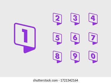 Numbers icon set. Vector illustration.